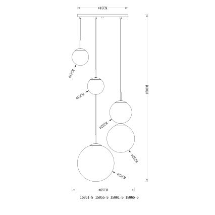 Globo - Żyrandol na lince 5xE27/60W/230V śr. 65 cm