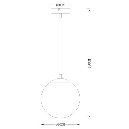 Globo - Żyrandol na lince 1xE27/40W/230V śr. 20 cm