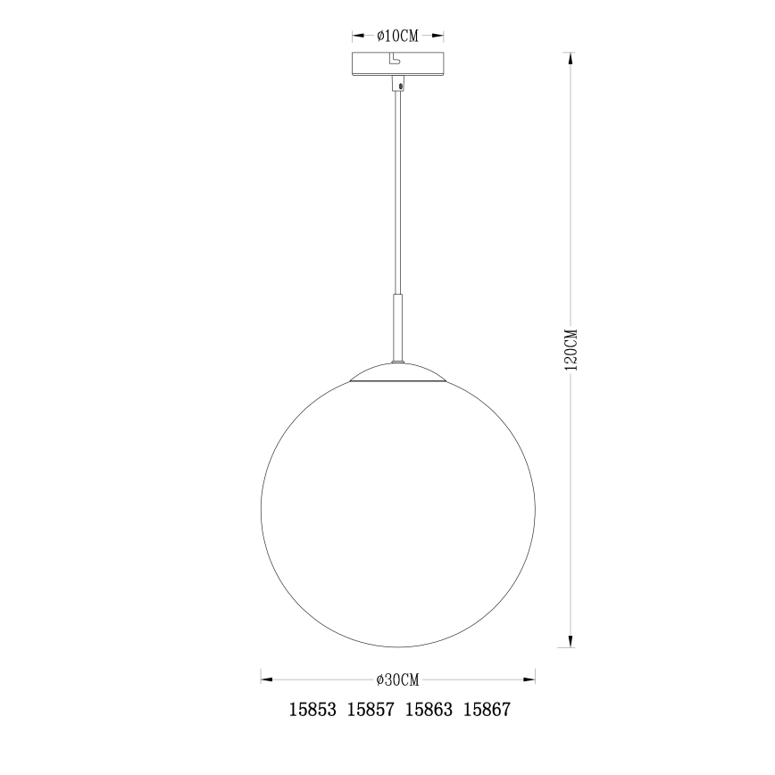 Globo - Żyrandol na lince 1xE27/40W/230V śr. 30 cm