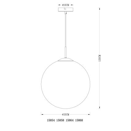 Globo - Żyrandol na lince 1xE27/40W/230V śr. 33 cm