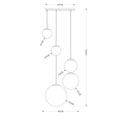 Globo - Żyrandol na lince 5xE27/40W/230V śr. 65 cm