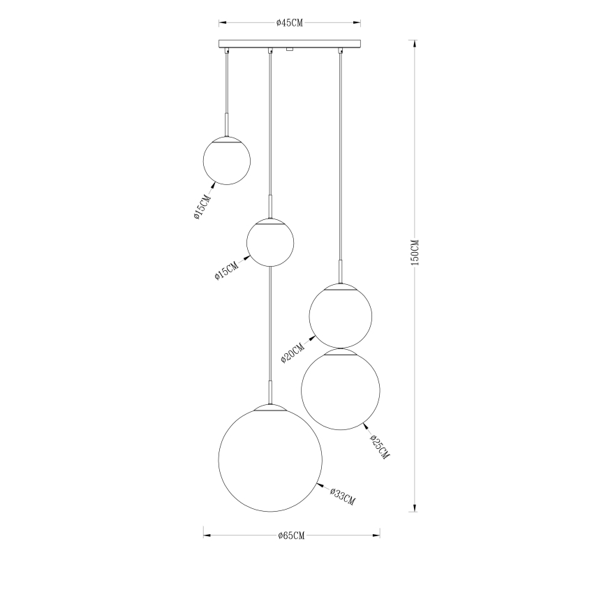 Globo - Żyrandol na lince 5xE27/40W/230V śr. 65 cm