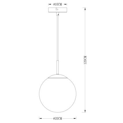 Globo - Żyrandol na lince 1xE27/40W/230V śr. 20 cm