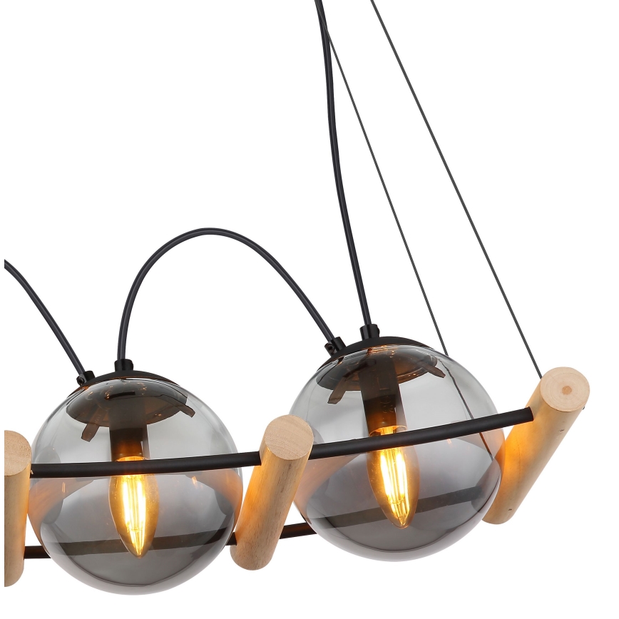 Globo - Żyrandol na lince 4xE14/15W/230V kauczukowiec