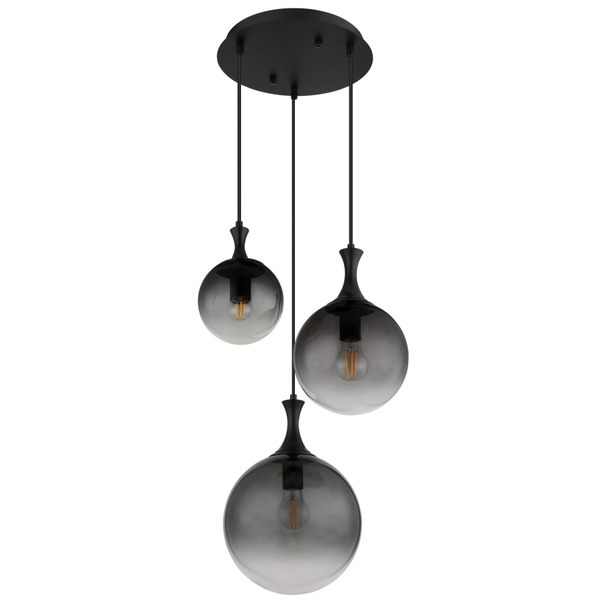 Globo - Żyrandol na lince 3xE27/10W/230V śr. 48 cm czarny