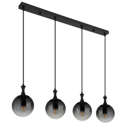 Globo - Żyrandol na lince 4xE27/10W/230V czarny