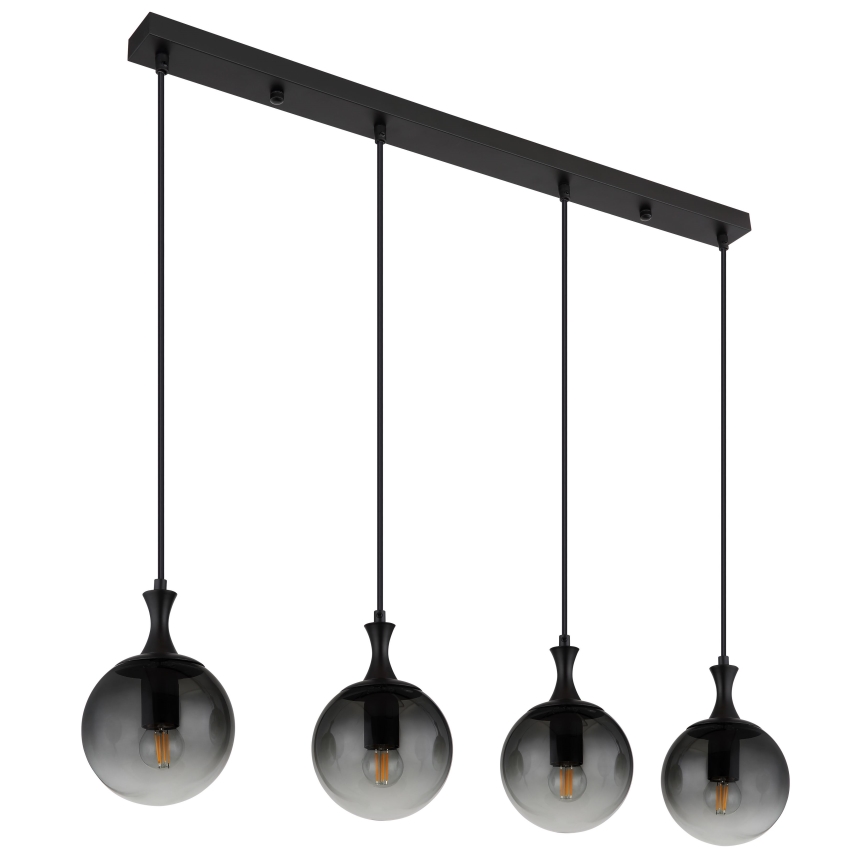 Globo - Żyrandol na lince 4xE27/10W/230V czarny