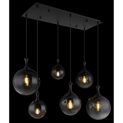 Globo - Żyrandol na lince 6xE27/10W/230V czarny