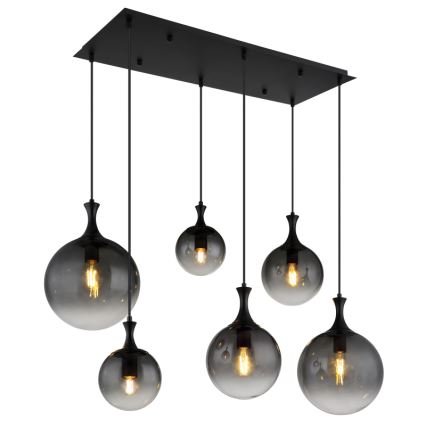 Globo - Żyrandol na lince 6xE27/10W/230V czarny