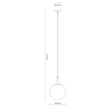 Globo - Żyrandol na lince 1xE27/10W/230V śr. 25 cm czarny