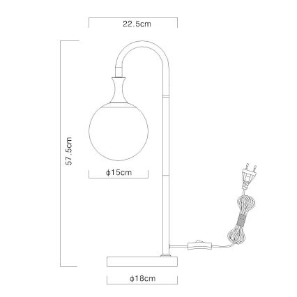 Globo - Lampa stołowa 1xE27/10W/230V czarny