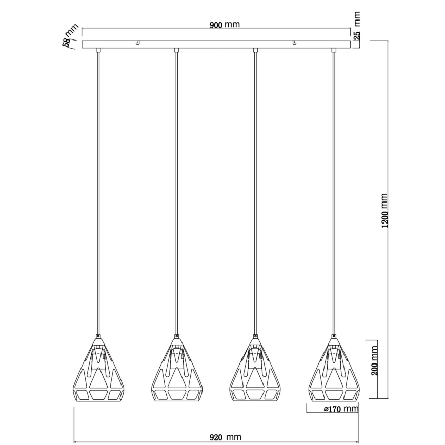 Globo - Żyrandol na lince 4xE27/40W/230V