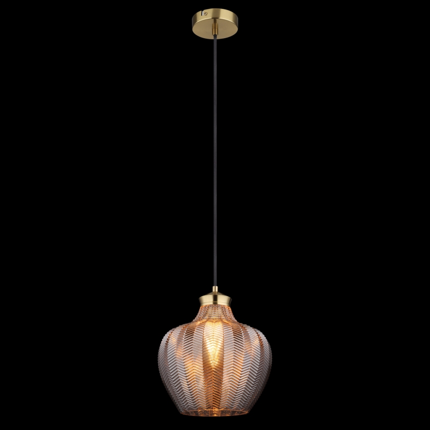 Globo - Lampa wisząca na przewodzie 1xE27/60W/230V średnica 22 cm przydymiona