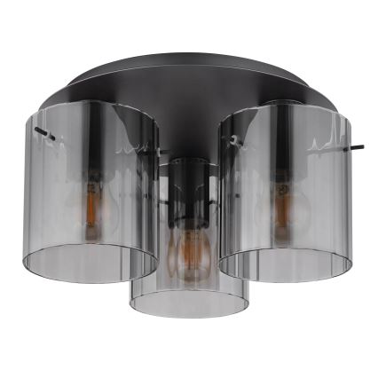 Globo - Lampa sufitowa 3xE27/40W/230V śr. 37 cm szara