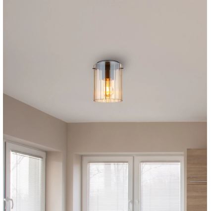 Globo - Lampa sufitowa 1xE27/40W/230V śr. 18 cm brązowa