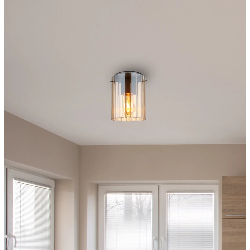 Globo - Lampa sufitowa 1xE27/40W/230V śr. 18 cm brązowa
