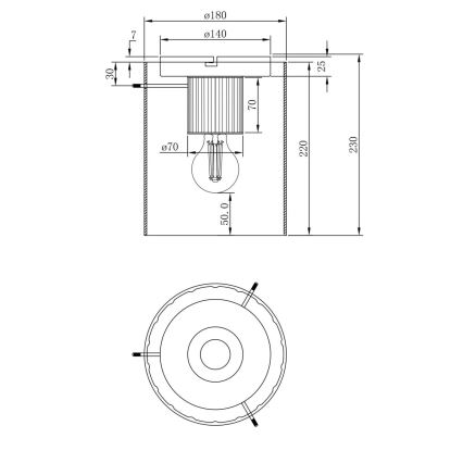 Globo - Lampa sufitowa 1xE27/40W/230V śr. 18 cm brązowa