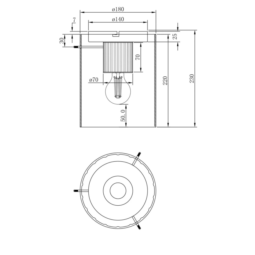 Globo - Lampa sufitowa 1xE27/40W/230V śr. 18 cm biała