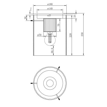 Globo - Lampa sufitowa 1xE27/40W/230V śr. 18 cm szara