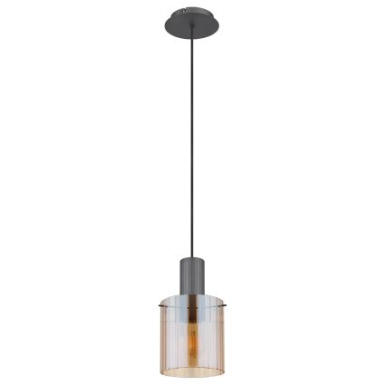 Globo - Żyrandol na lince 1xE27/40W/230V śr. 18 cm brązowy
