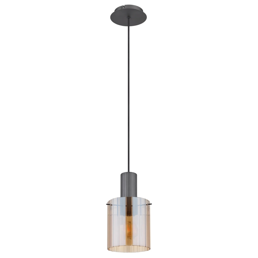 Globo - Żyrandol na lince 1xE27/40W/230V śr. 18 cm brązowy