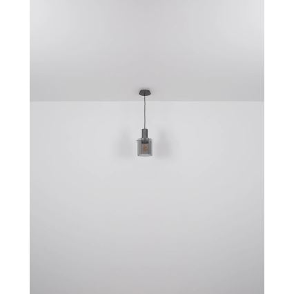 Globo - Żyrandol na lince 1xE27/40W/230V śr. 18 cm szary