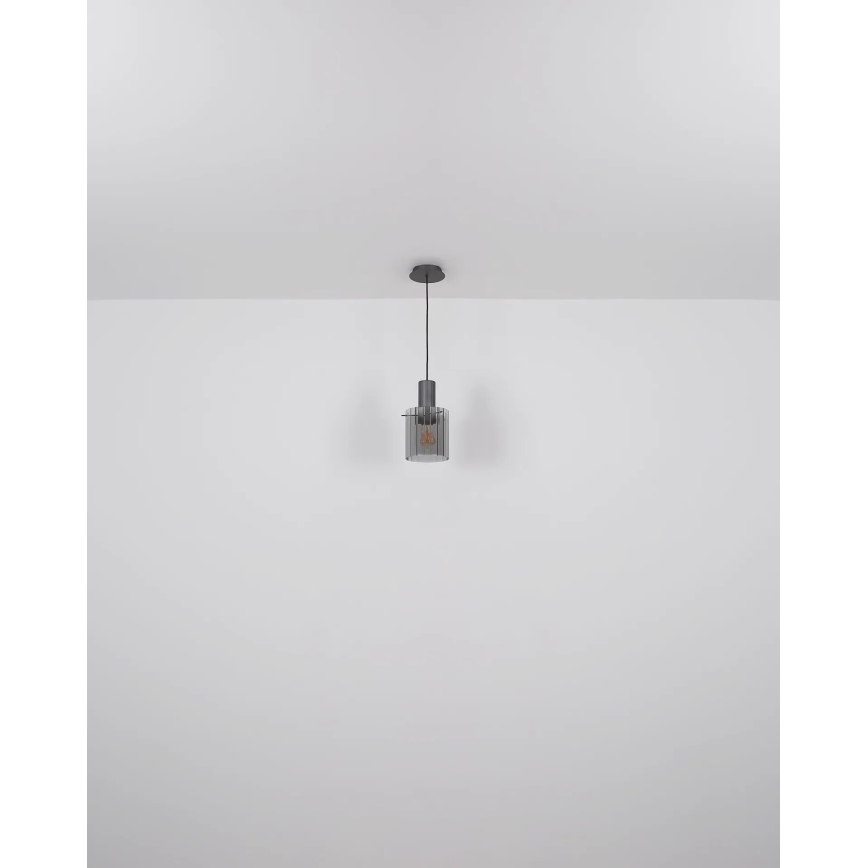 Globo - Żyrandol na lince 1xE27/40W/230V śr. 18 cm szary
