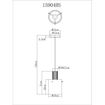 Globo - Żyrandol na lince 1xE27/40W/230V śr. 18 cm szary