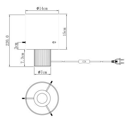 Globo - Lampa stołowa 1xE27/40W/230V śr. 14 cm szara