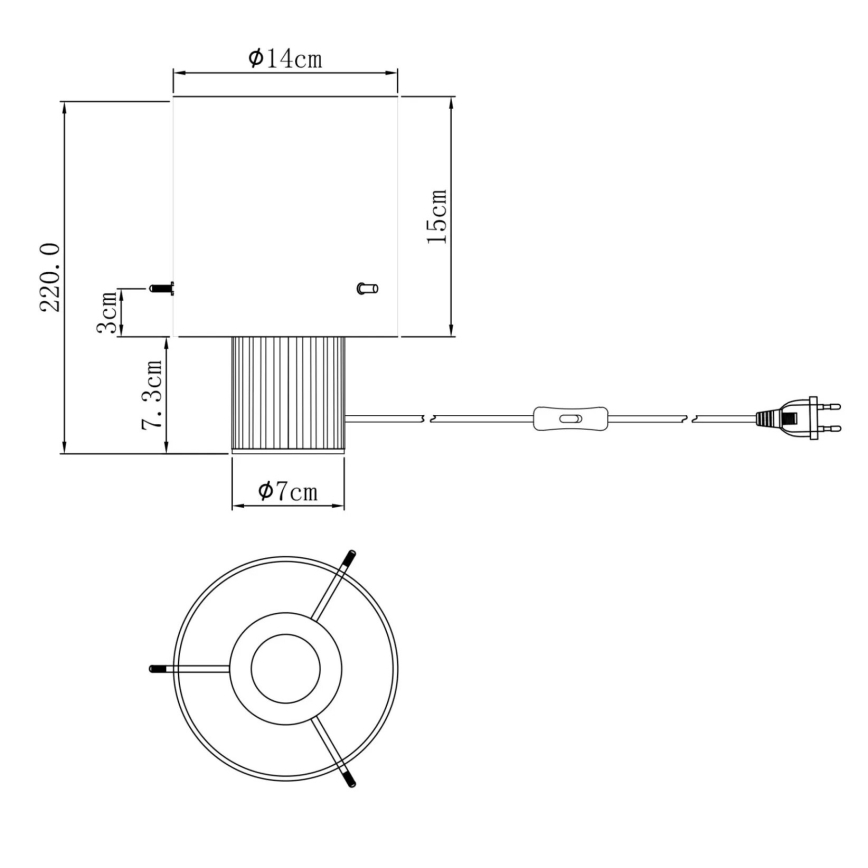 Globo - Lampa stołowa 1xE27/40W/230V śr. 14 cm szara