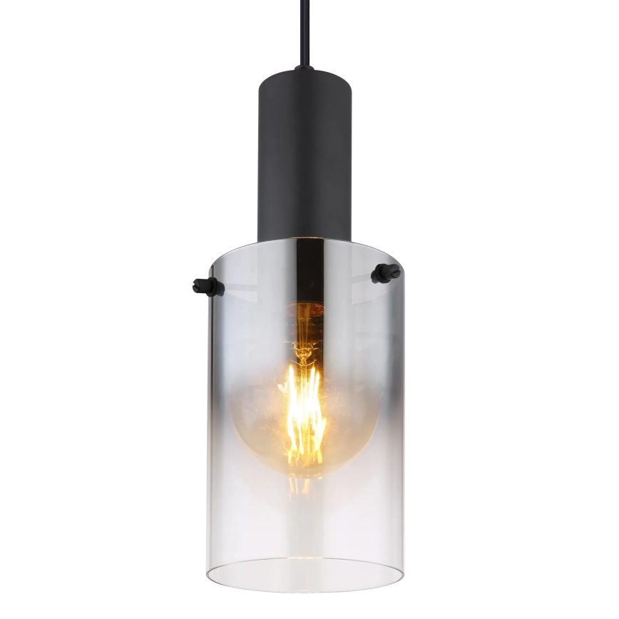 Globo - Żyrandol na lince 1xE27/40W/230V śr. 12,5 cm czarny