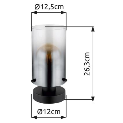 Globo - Lampa stołowa 1xE27/40W/230V śr. 12,5 cm czarna