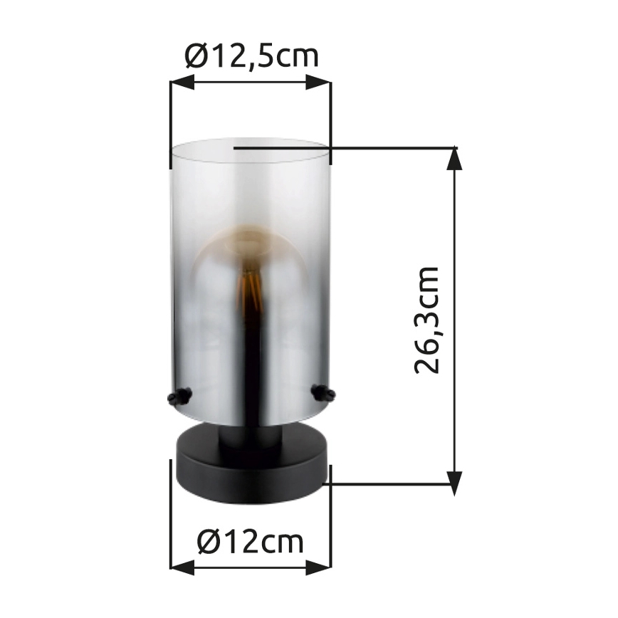 Globo - Lampa stołowa 1xE27/40W/230V śr. 12,5 cm czarna