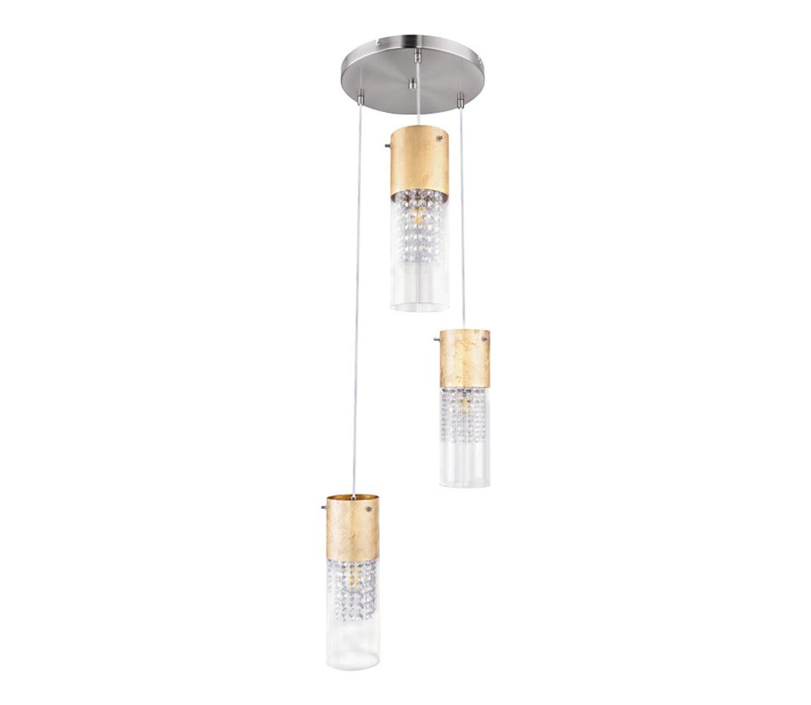 Globo 15908-3G - Żyrandol na lince WEMMO 3xE27/60W/230V śr. 30 cm złoty