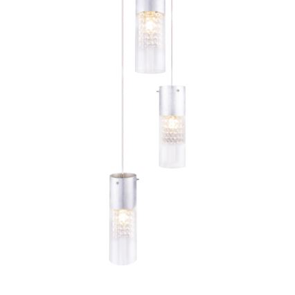 Globo - Żyrandol na lince 3xE27/60W/230V śr. 30 cm srebrny