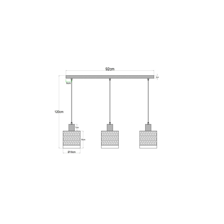 Globo - Żyrandol na linkach 3xE27/60W/230V