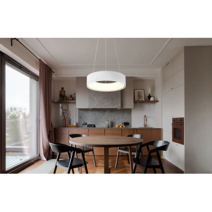 Globo - Lampa wisząca na linkach LED 45W/230V 2700/4000/6000K, średnica 46 cm, biała