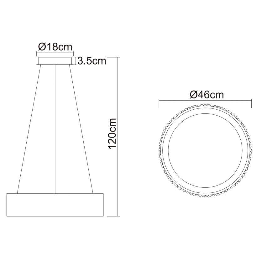 Globo - Lampa wisząca na linkach LED 45W/230V 2700/4000/6000K, średnica 46 cm, biała