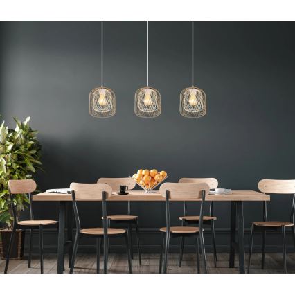 Globo - Żyrandol na lince 3xE27/40W/230V beżowo-biały