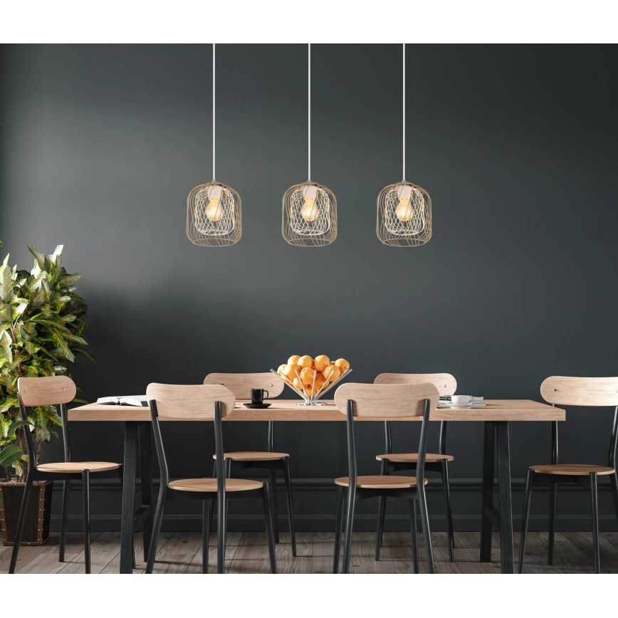 Globo - Żyrandol na lince 3xE27/40W/230V beżowo-biały