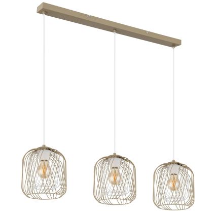 Globo - Żyrandol na lince 3xE27/40W/230V beżowo-biały