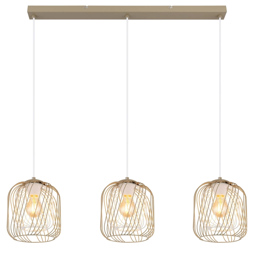 Globo - Żyrandol na lince 3xE27/40W/230V beżowo-biały