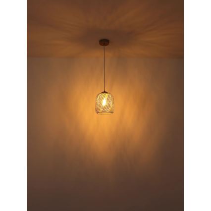 Globo - Lampa wisząca na przewodzie 1xE27/40W/230V śr. 18 cm beżowy/biały