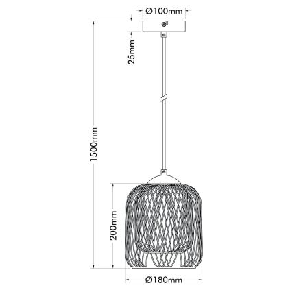 Globo - Lampa wisząca na przewodzie 1xE27/40W/230V śr. 18 cm beżowy/biały