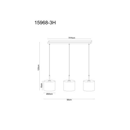 Globo - Żyrandol na lince 3xE27/40W/230V