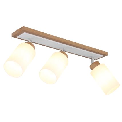 Globo - Oprawa punktowa 3xE27/60W/230V dąb/biały