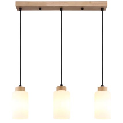 Globo - Żyrandol na lince 3xE27/60W/230V dąb/biały
