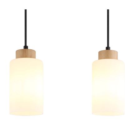 Globo - Żyrandol na lince 3xE27/60W/230V dąb/biały