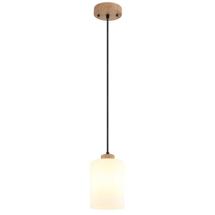 Globo - Lampa wisząca na lince 1xE27/60W/230V dąb/biały
