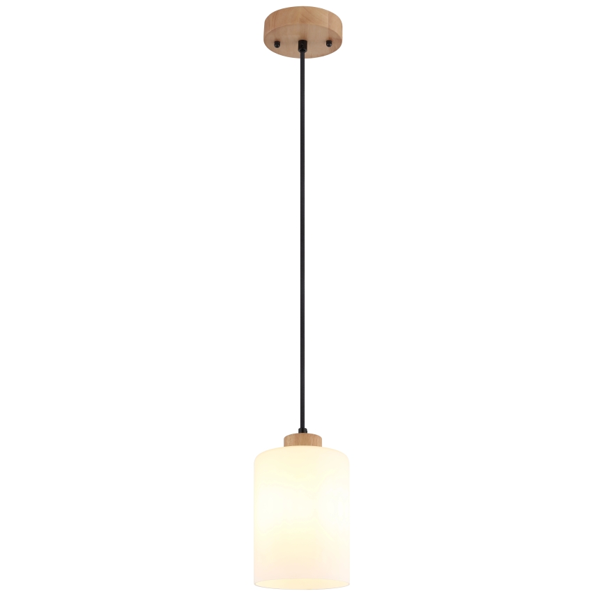 Globo - Lampa wisząca na lince 1xE27/60W/230V dąb/biały